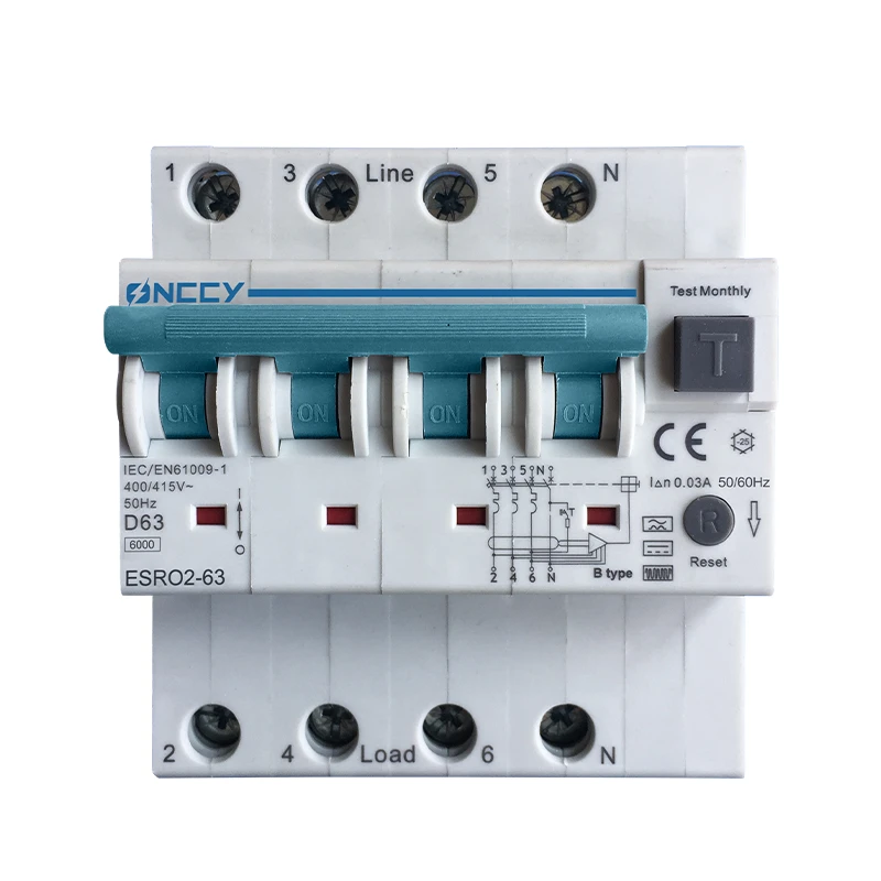 SL1-100 Type B 3P+N 100A 剩余电流断路器 (剩余电流断路器)